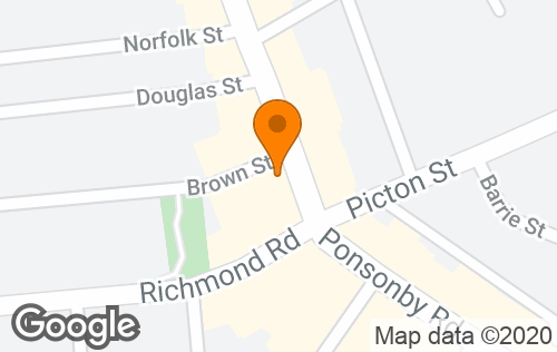 Google Map of The Blue Breeze Inn+146+Ponsonby+Rd,+Ponsonby,+Auckland+1011,+New+Zealand